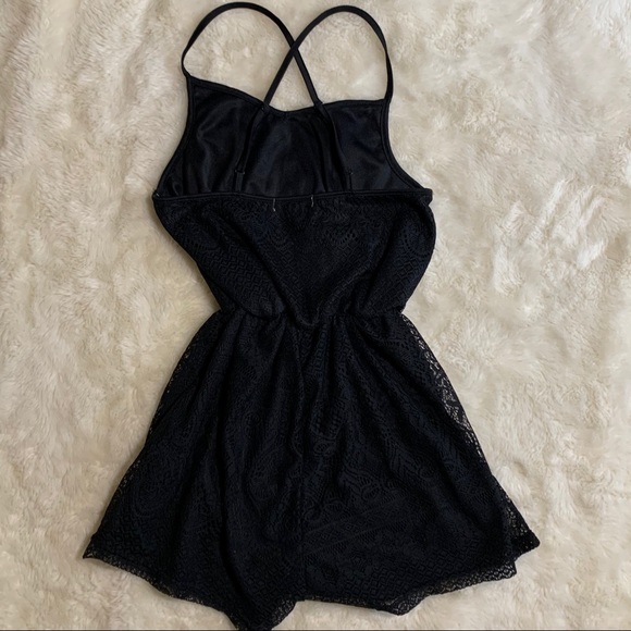 3/$30 Magazine black lace romper - Picture 6 of 8